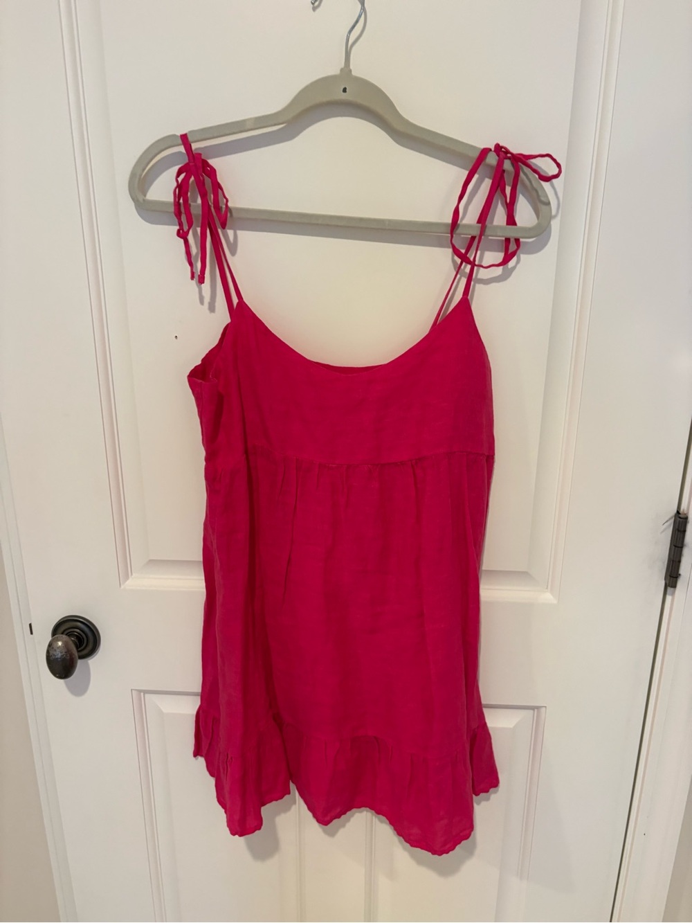Zara pink linen mini dress